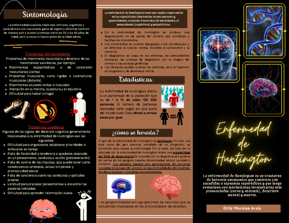 TrípticoEnfermedad de Huntington La enfermedad de Huntington tiene