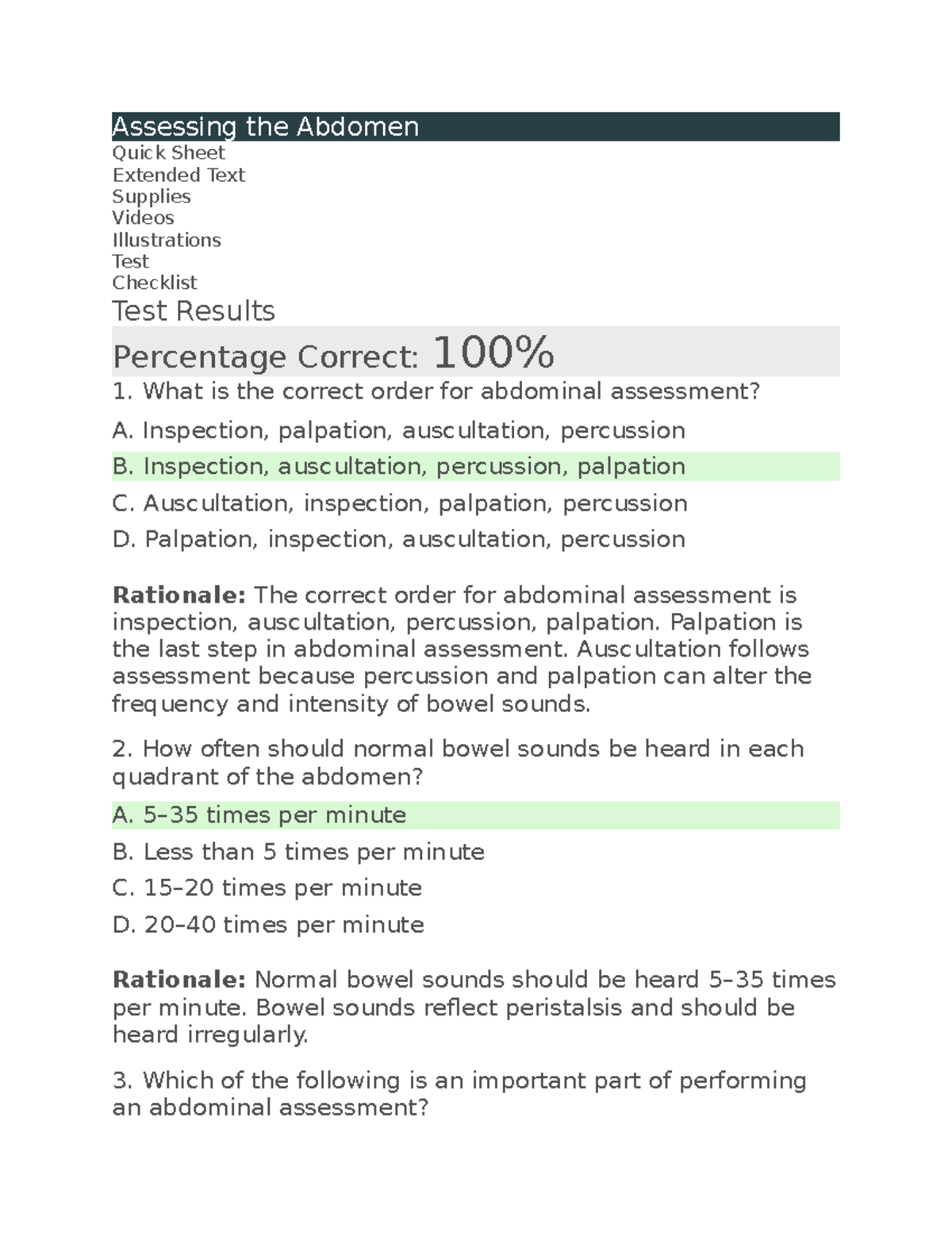 Assessing the Abdomen - Abdominal Assessment - Assessing the Abdomen ...