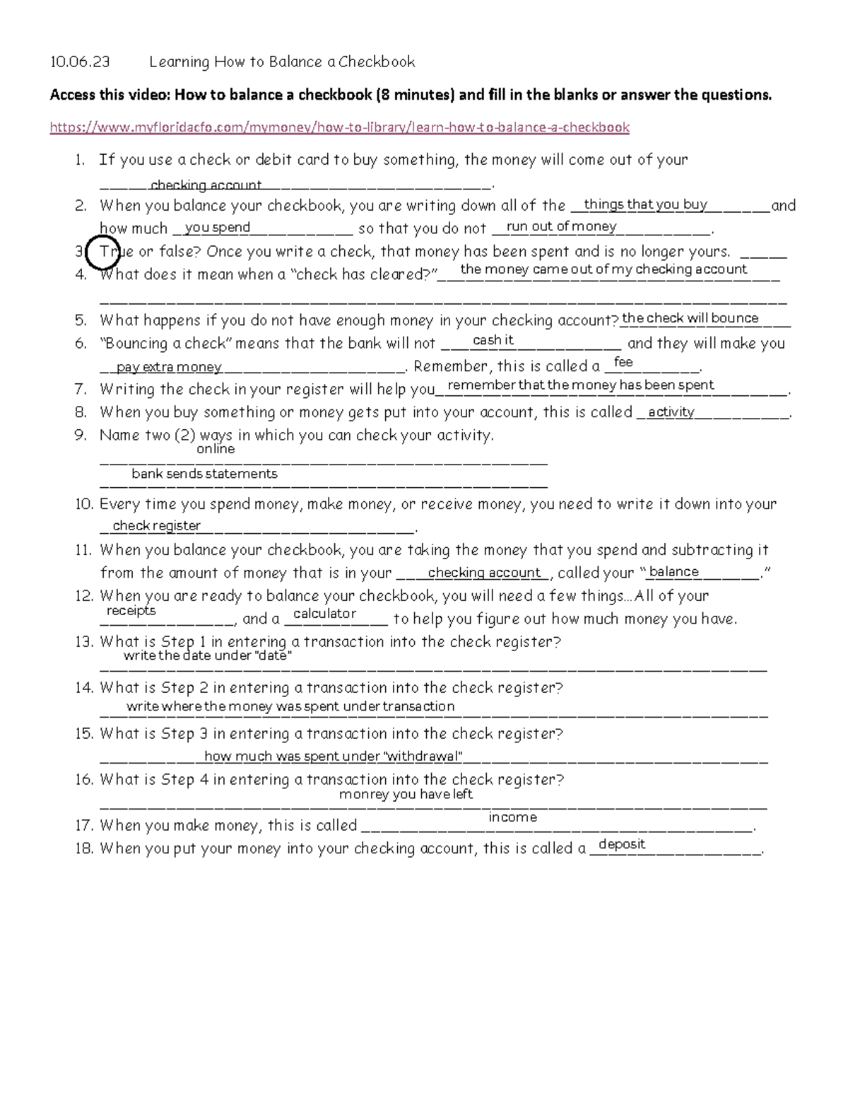 Caliza O' Bryan (26) - 10.06.23 How to balance a checkbook Google ...