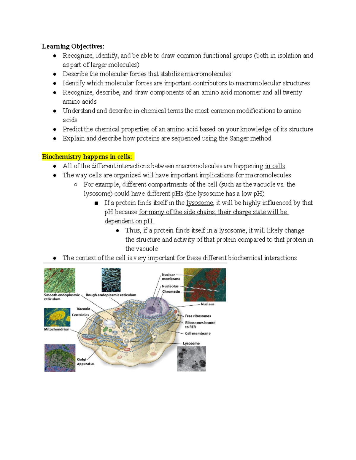 Module 1 Introduction to Biochemistry Learning Objectives Recognize, identify, and be able to