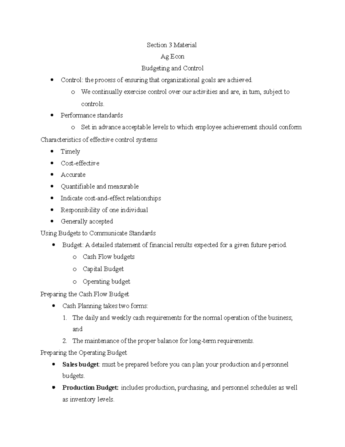 Section 3 Material - Aaron Johnson - Section 3 Material Ag Econ ...