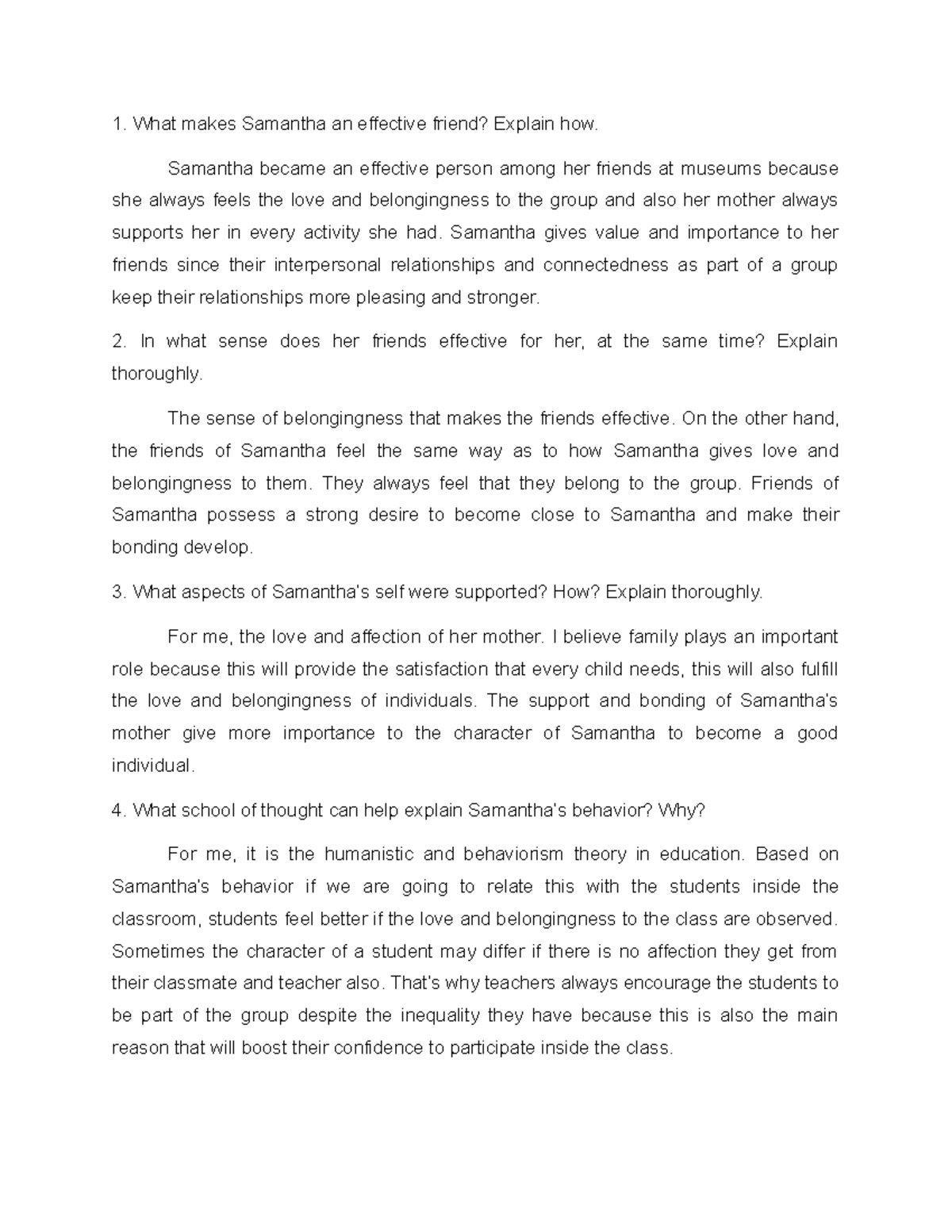 Case Study Educ 201 Acknowledge The Presence Of One Of The Assessment