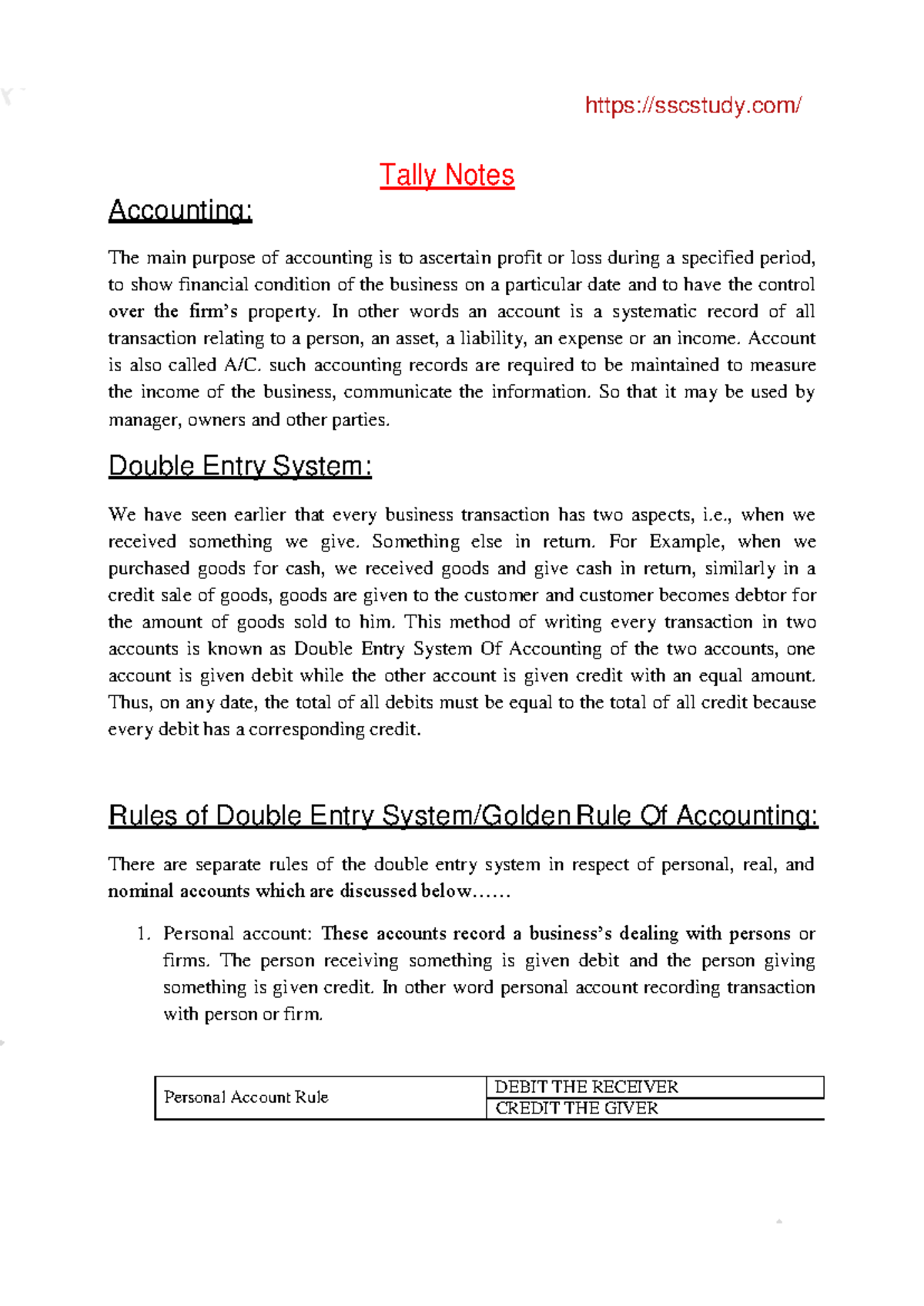 Tally Notes Computer Training- sscstudy - Tally Notes Accounting: The ...