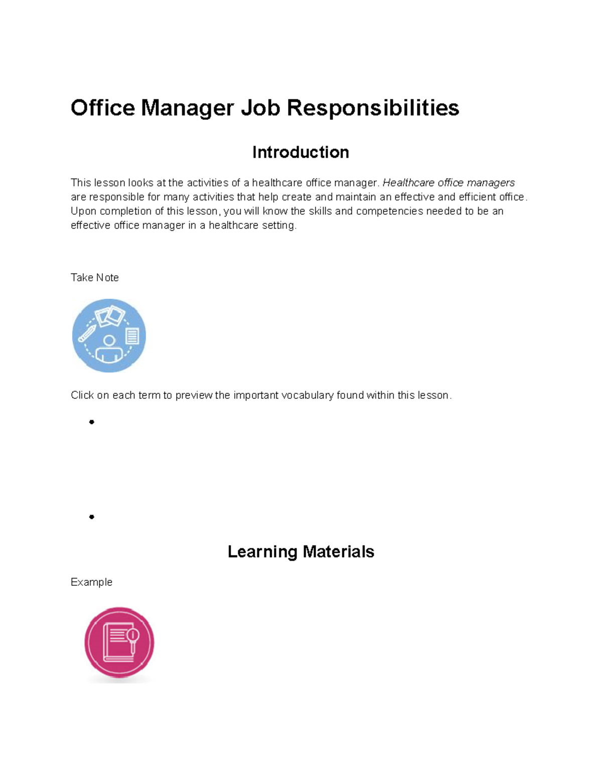 Resume Job Responsibilities Office Manager