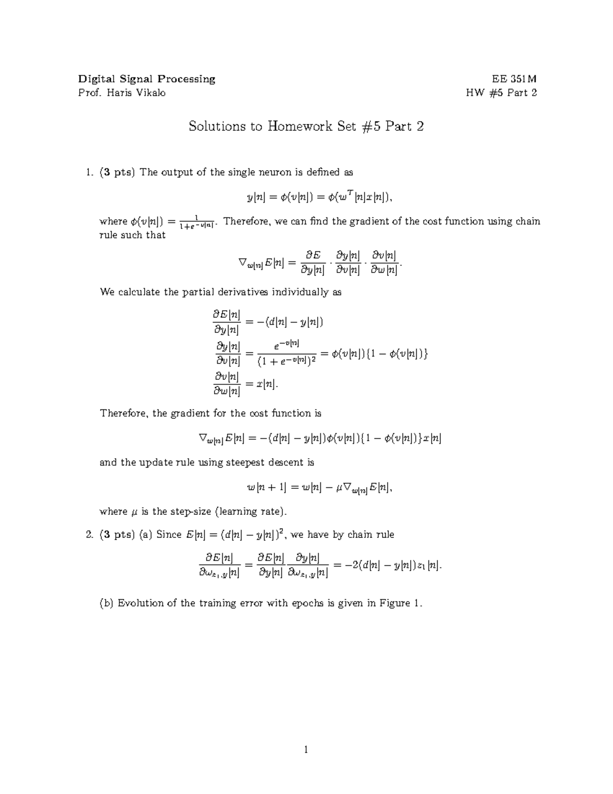 Hw5part2s - HW 5 part2 Solutions - Digital Signal Processing Prof ...