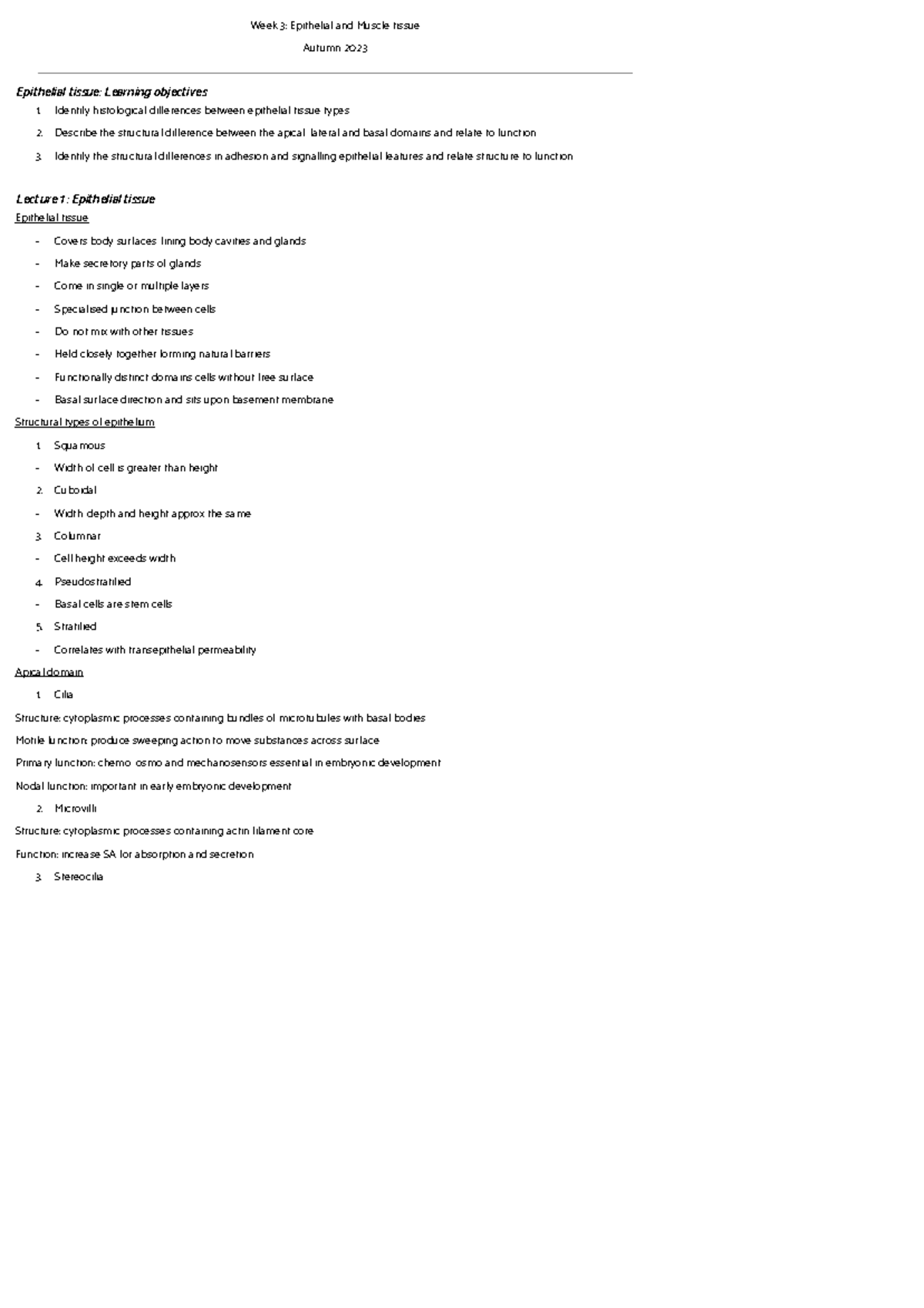 Week 3 Specialised Connective Tissue continued - Google Docs copy ...