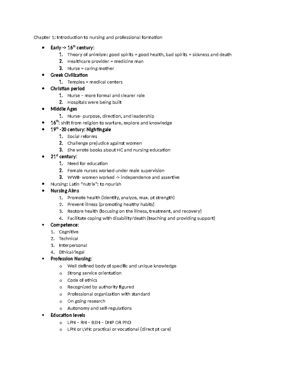 Chapter 1 - Chapter 1: Introduction To Nursing And Professional ...