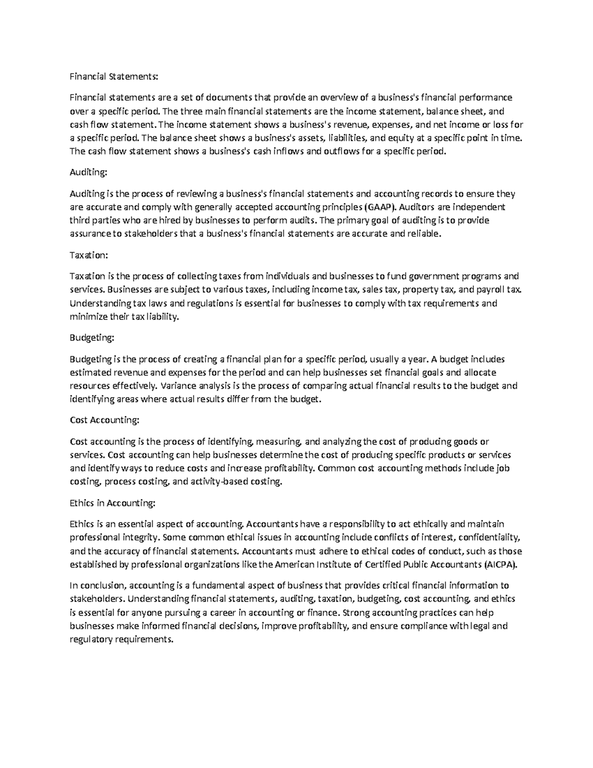 Accounting - Financial Statements: Financial statements are a set of ...