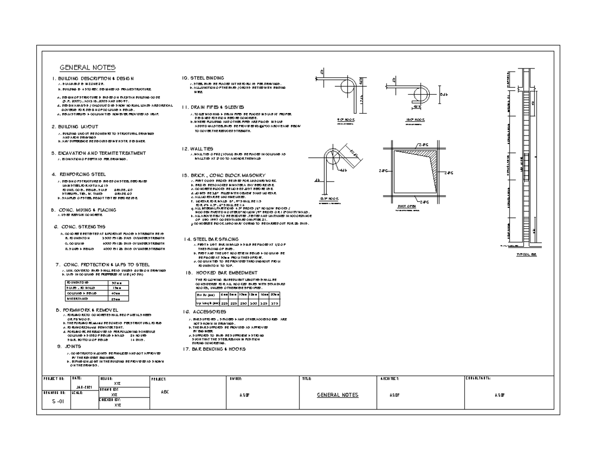 1.General Notes - DRAWING FOR PLAN - 325 300 225 225 250 375 16mm 12mm ...