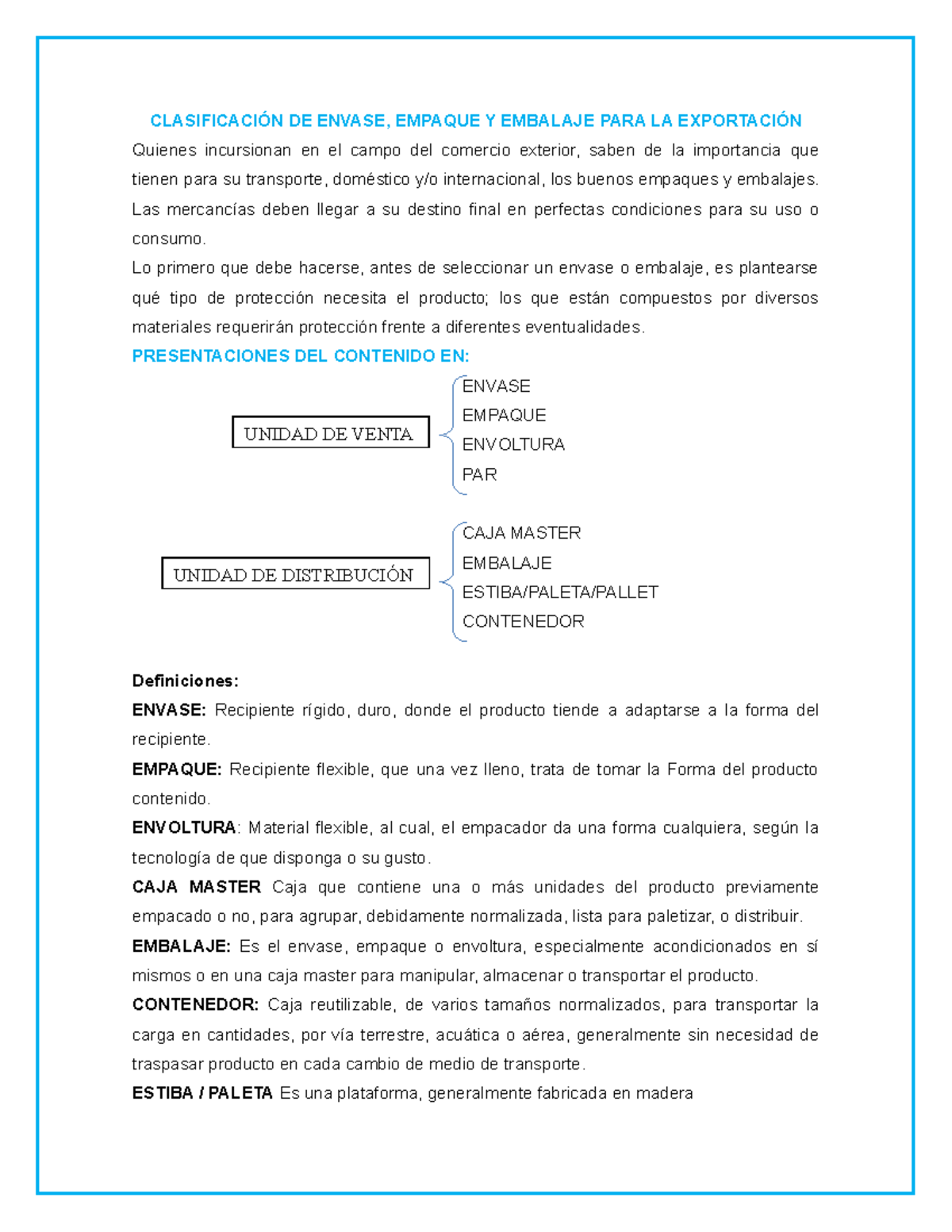 Emaque Y Envase Okok Clasificaci N De Envase Empaque Y Embalaje Para La Exportaci N Quienes