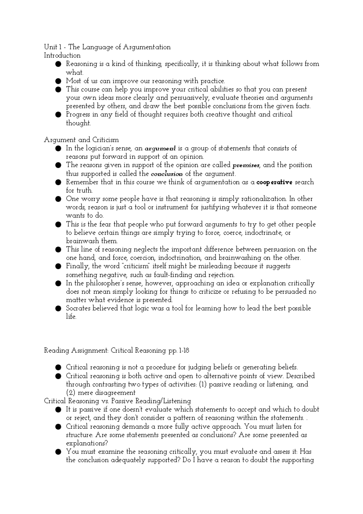 PHIL 252 - Unit 1 - PHIL 252 - Unit 1 - Unit 1 - The Language of ...