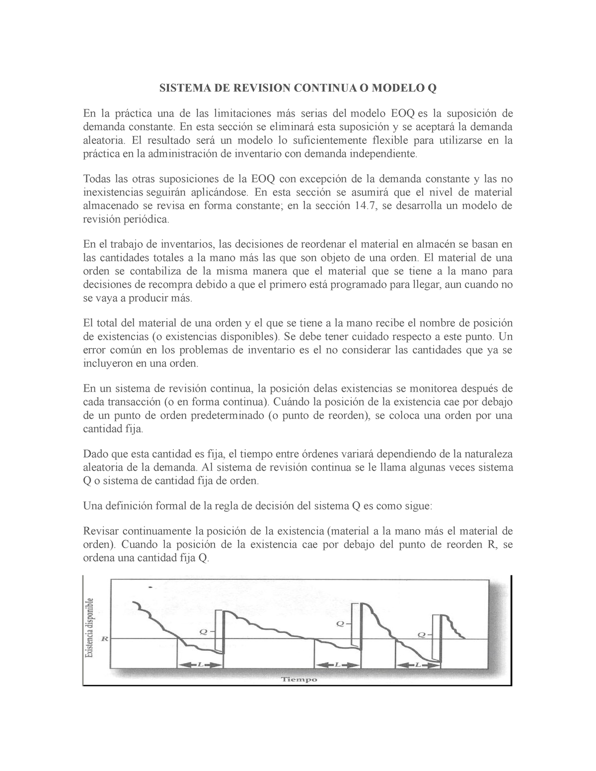 Documento 2 - modelos de revisión continua - SISTEMA DE REVISION CONTINUA O  MODELO Q En la práctica - Studocu