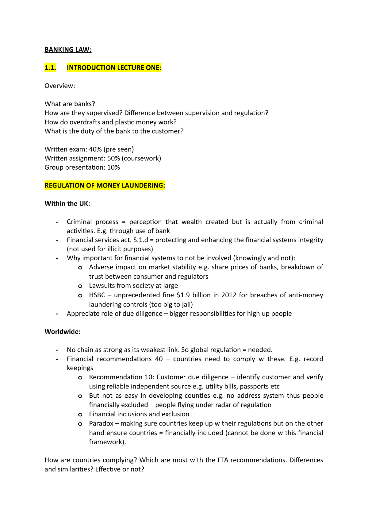 banking law thesis topics