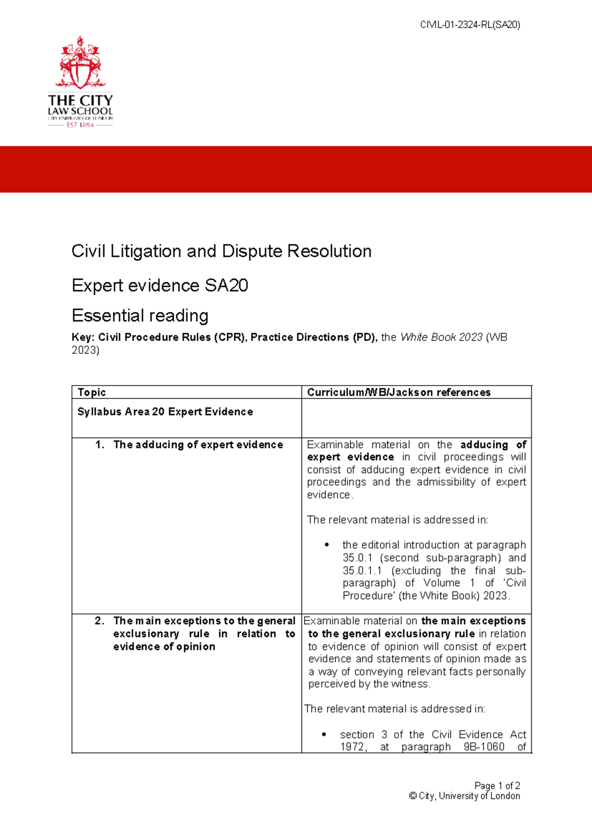 Civil-01-2324-RL(SA20) - CIVIL-01-2324-RL(SA20) Civil Litigation and ...