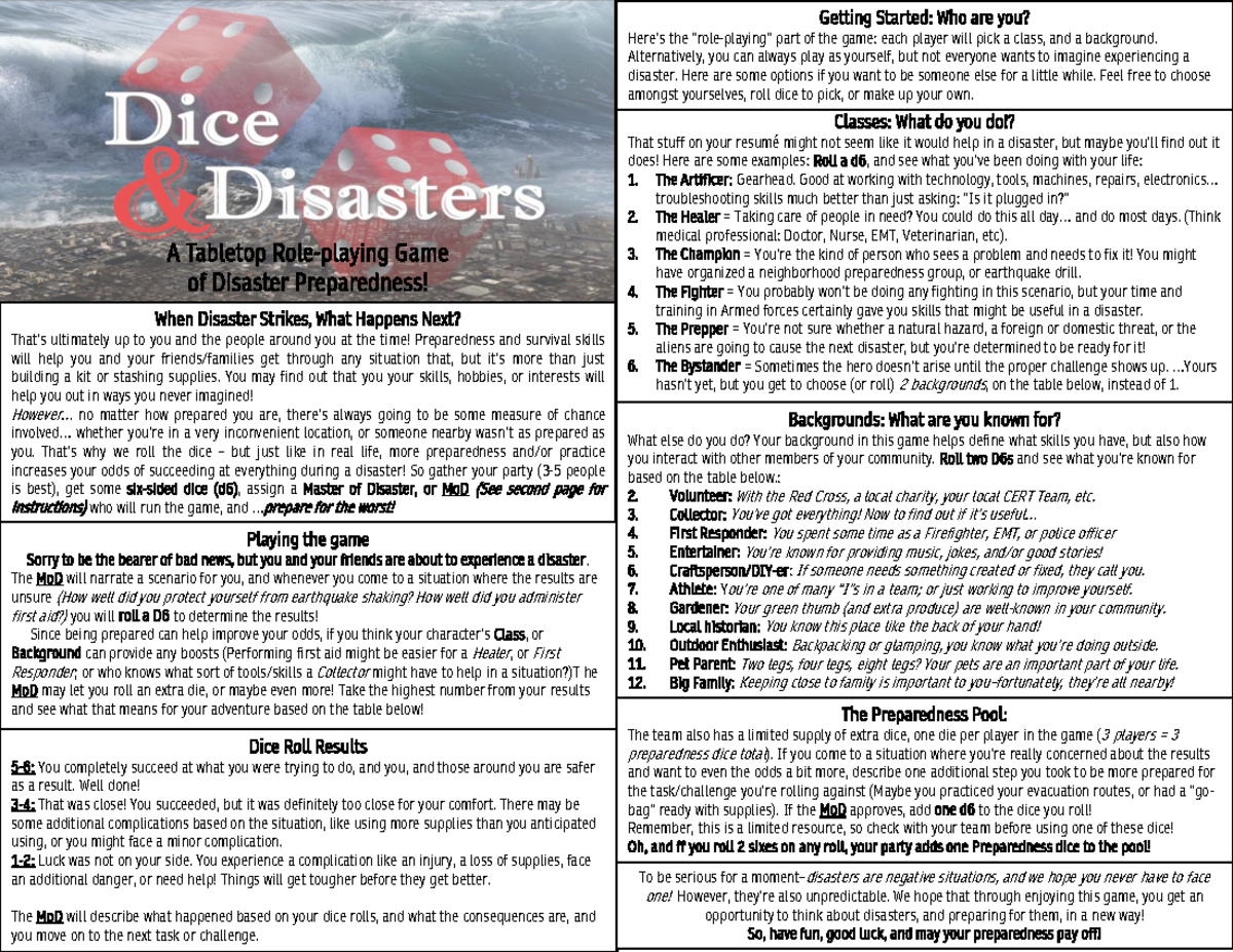 Inbound 4750777249314748143 - A Tabletop Role-playing Game of Disaster ...