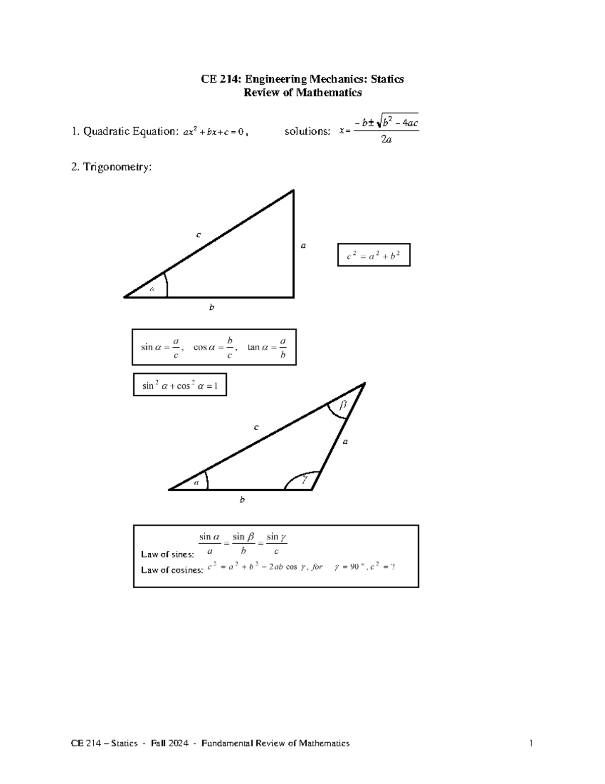 Clnadjdksj dbsbdhbcsakeus - CE 214: Engineering Mechanics: Statics ...