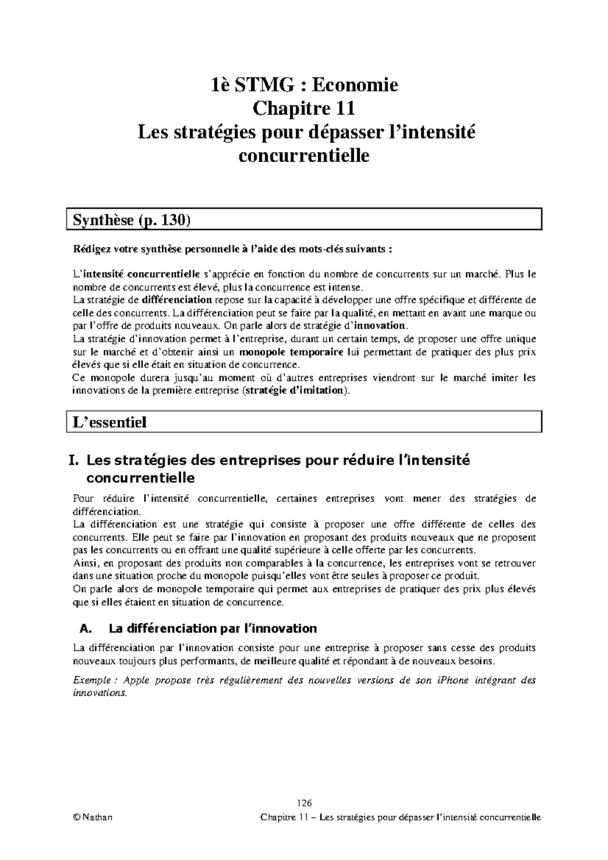 Eco 1è Chap. 11 - Copie De Cours Eco Première - © Nathan Chapitre 11 ...