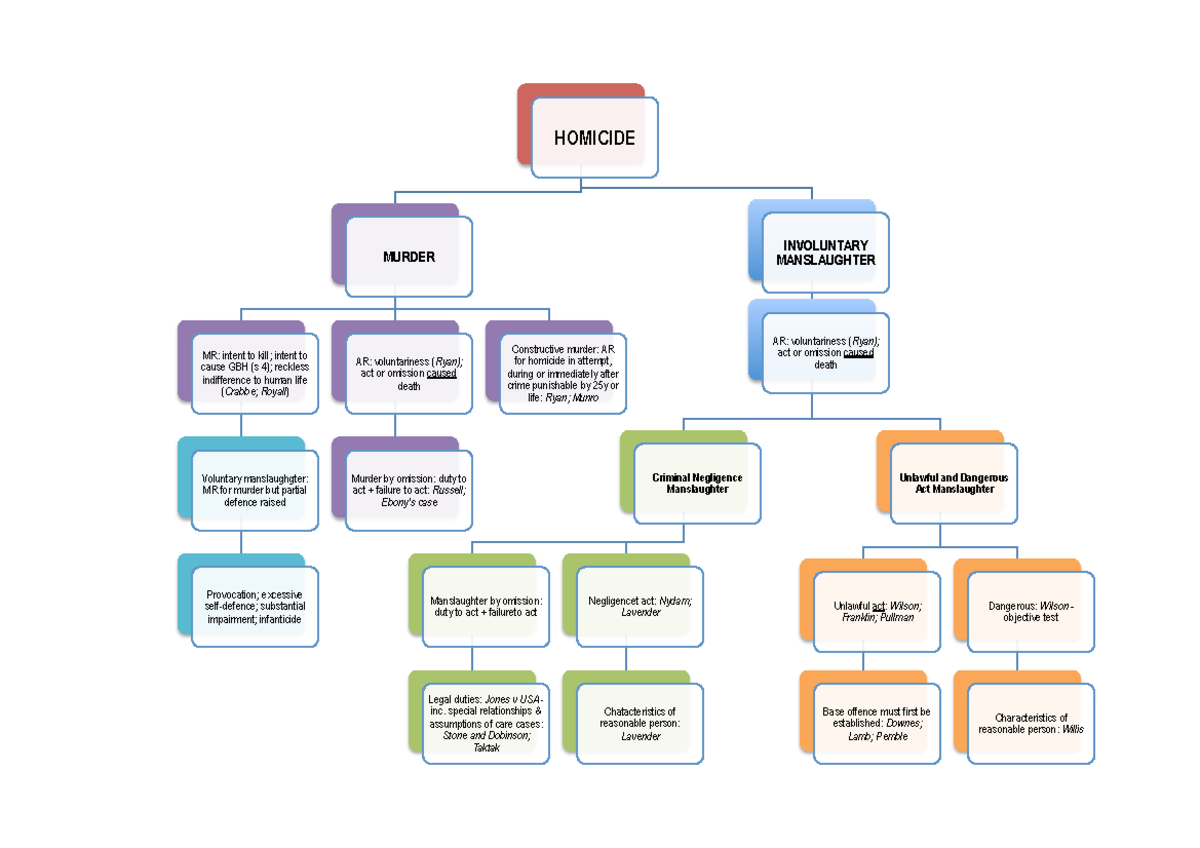 Homicide Flowchart HOMICIDE MURDER MR intent to kill; intent to