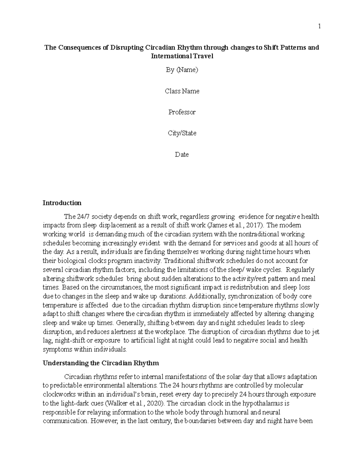 The Dangers of Disrupting Circadian Rhythm through changes to Shift