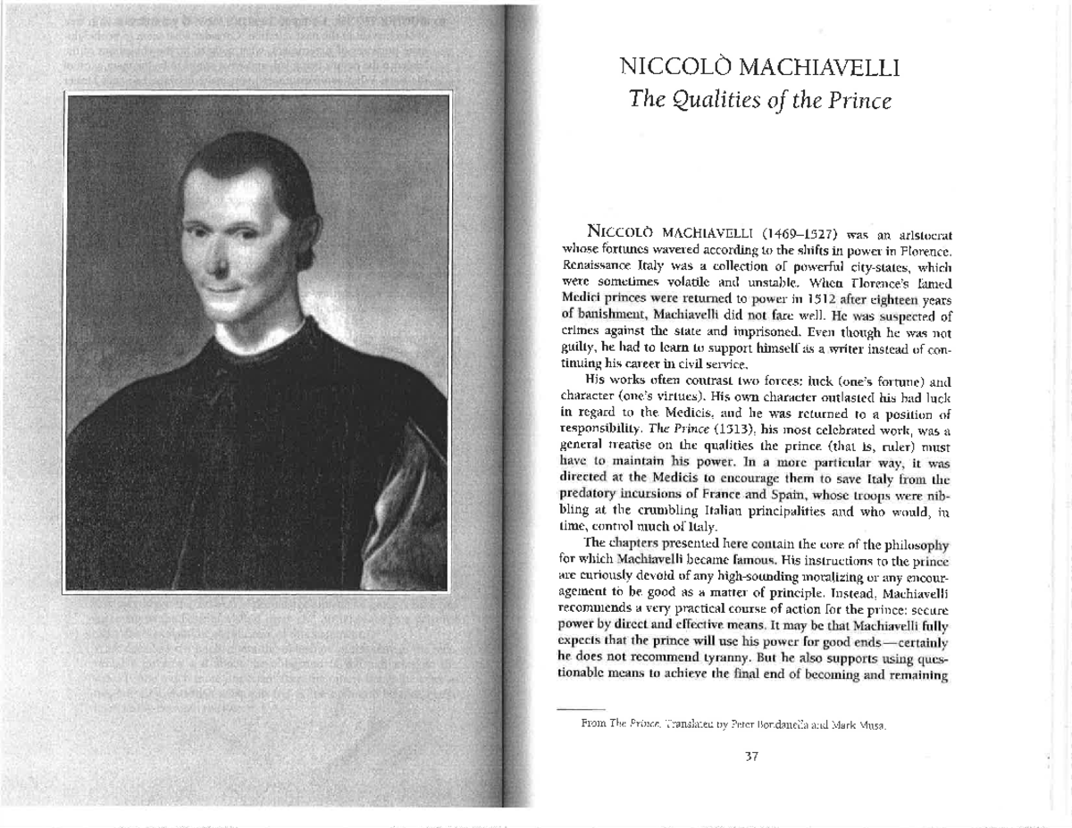 machiavelli essay thesis