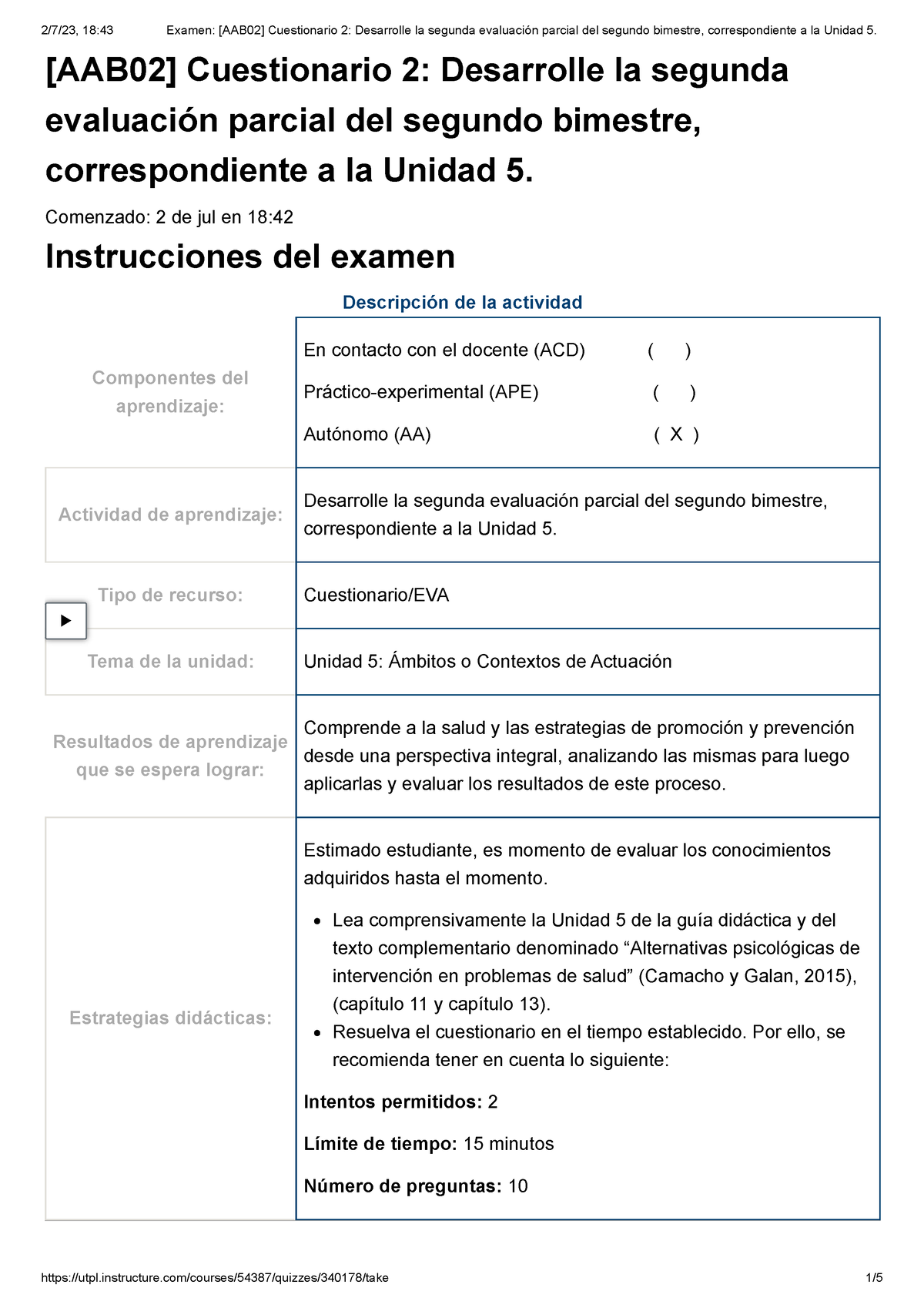 Examen [AAB02] Cuestionario 2 Desarrolle La Segunda Evaluación Parcial ...