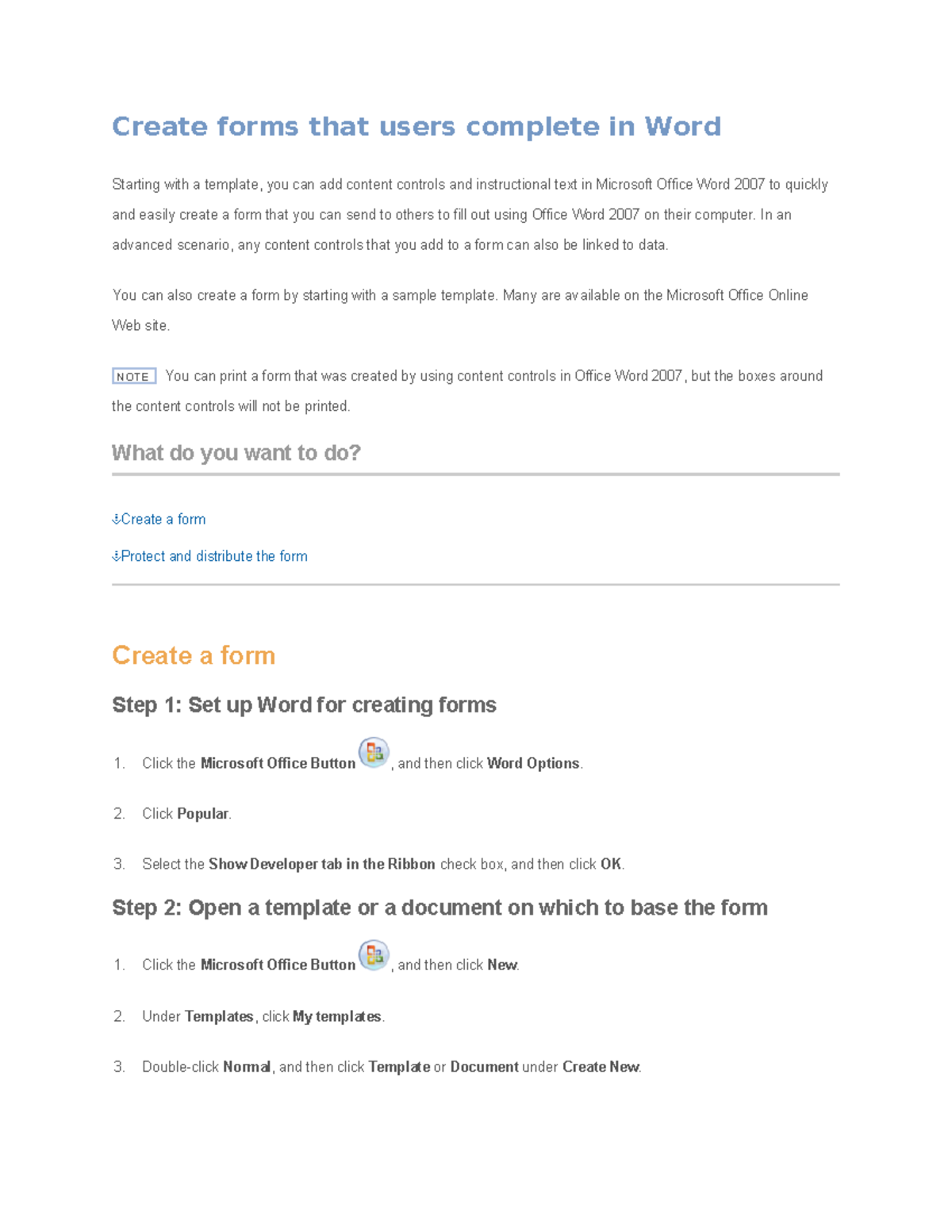 Create forms in Word - Lab Exercise in MS Word - Create forms that ...