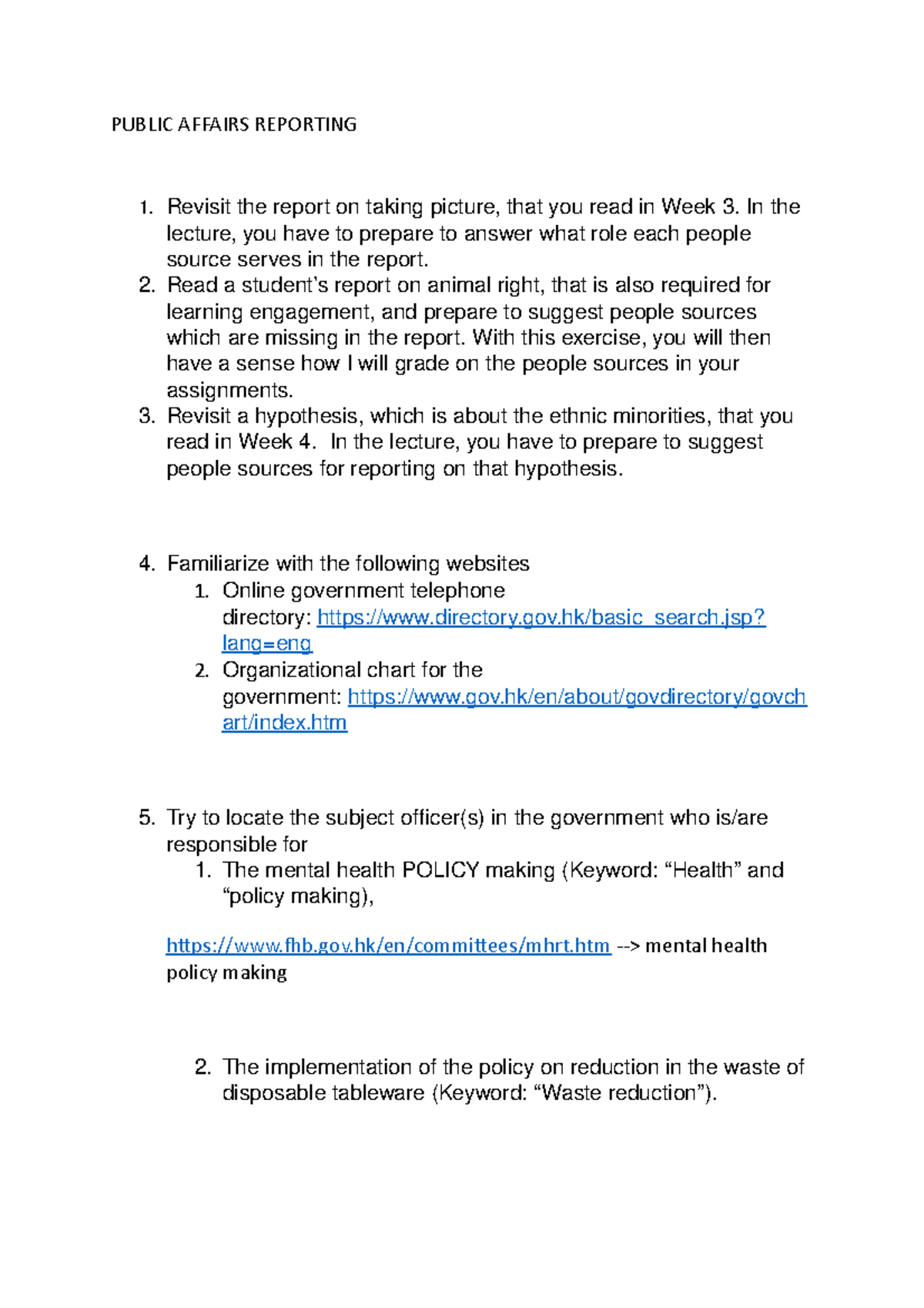 Public Affairs Reporting.WEEK 5 docx - PUBLIC AFFAIRS REPORTING Revisit ...