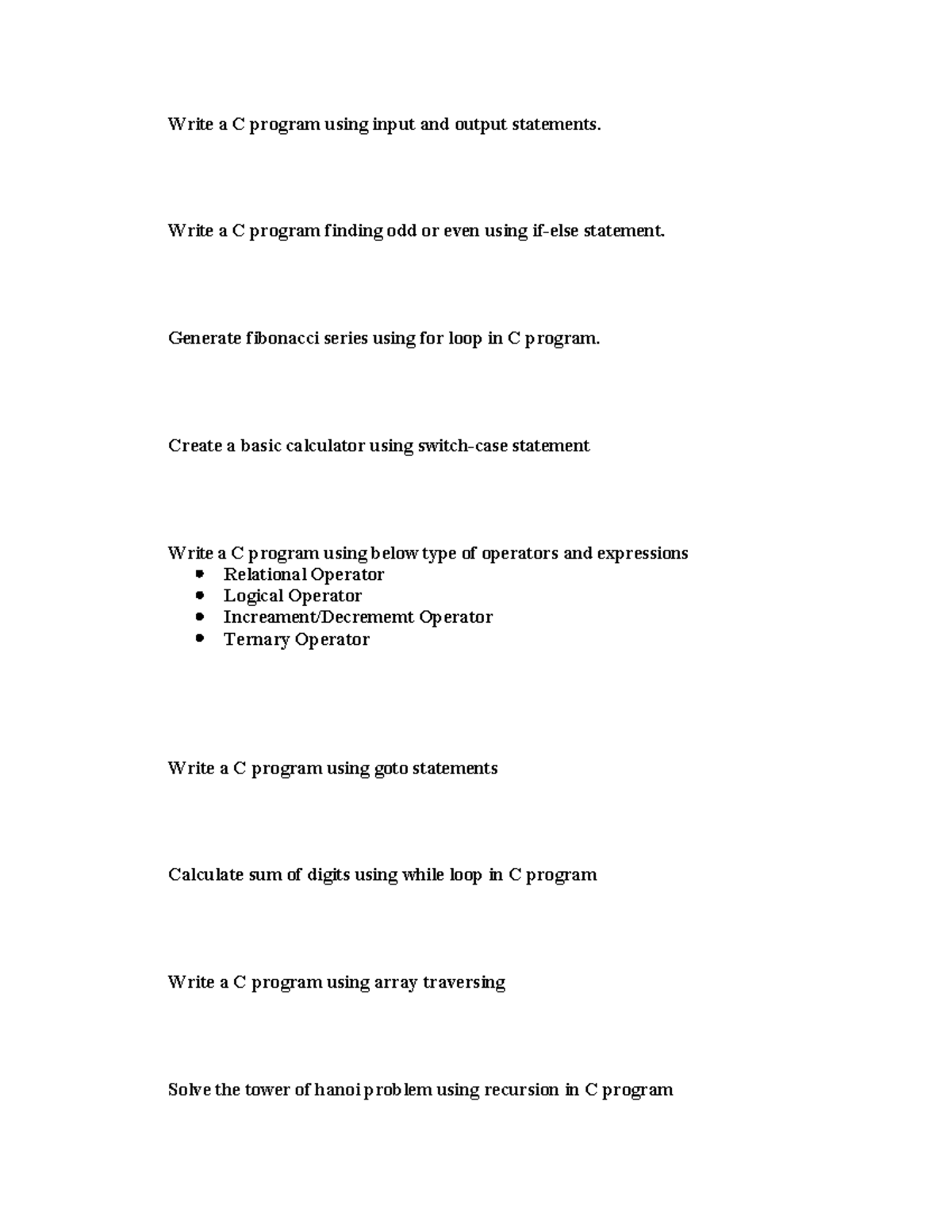 CS3271 Questions - Question for lab - Write a C program using input and ...