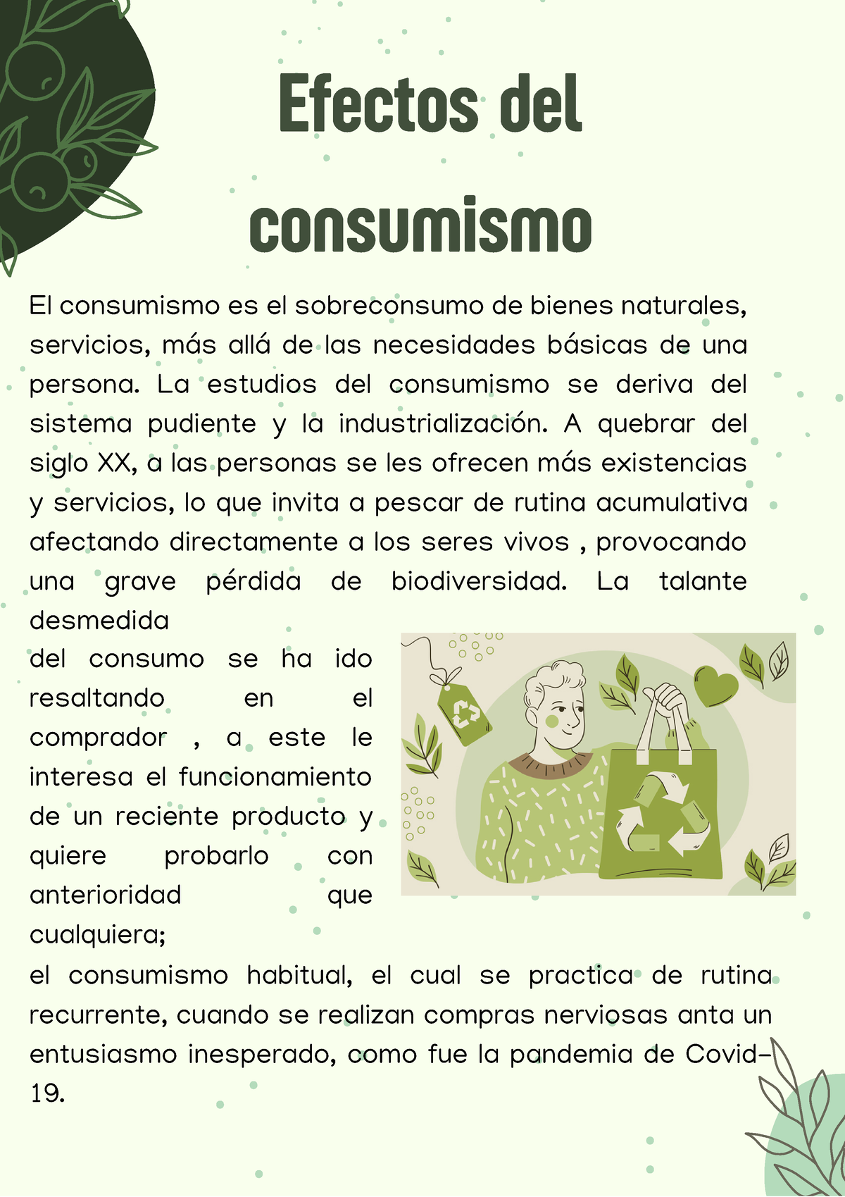 Foro 1 - Efectos Del Consumismo - Efectos Del Consumismo El Consumismo ...