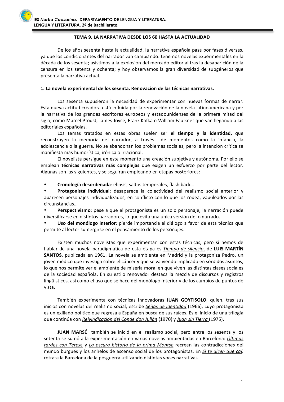 Tema 9 Ebau Ies Norba Caesarina Departamento De Lengua Y Literatura Lengua Y Literatura 0949