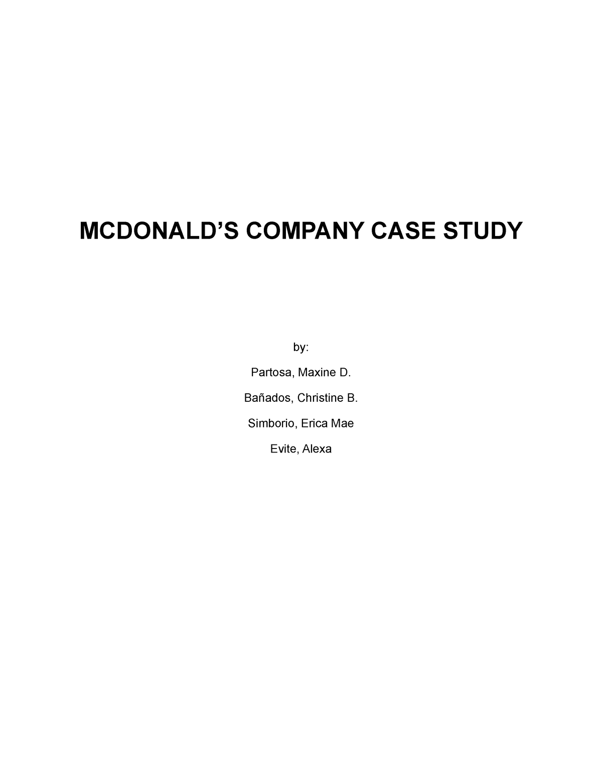 mcdonalds case study summary