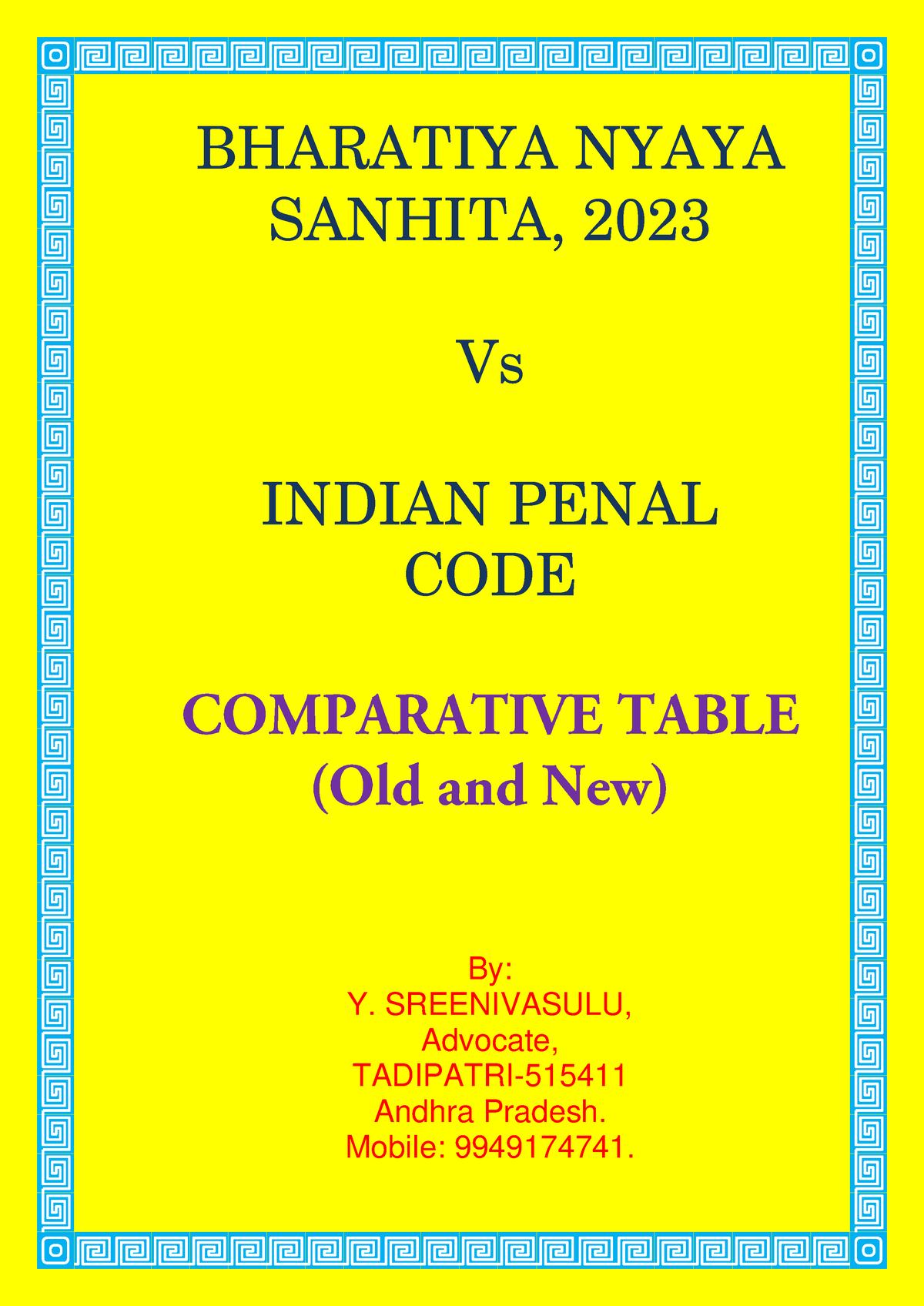 Bharatiya Nyaya Sanhita (IPC) - BHARATIYA NYAYA SANHITA, 2023 Vs INDIAN ...