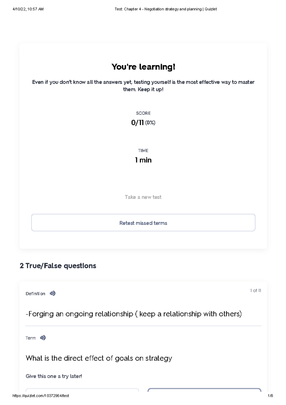 Test Chapter 4 Negotiation strategy and planning Quizlet You're learning! Even if you don’t