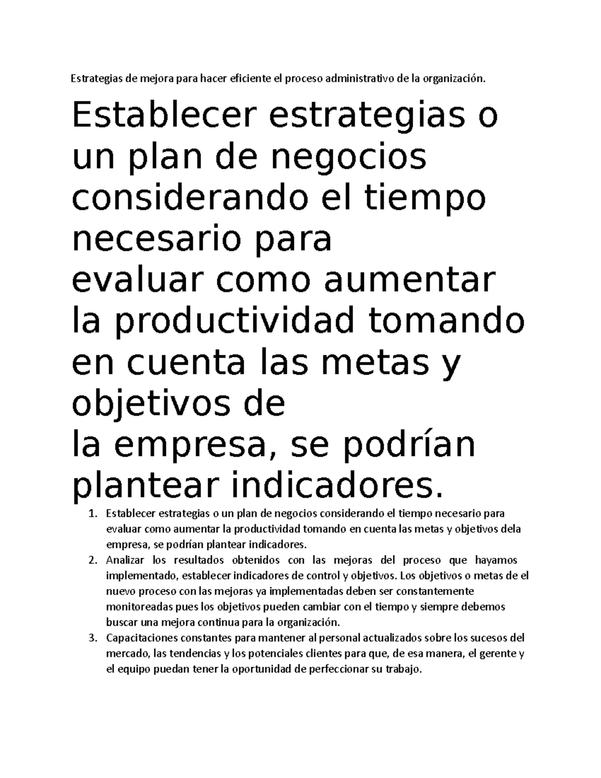 Estrategias de mejora para hacer eficiente el proceso administrativo de ...