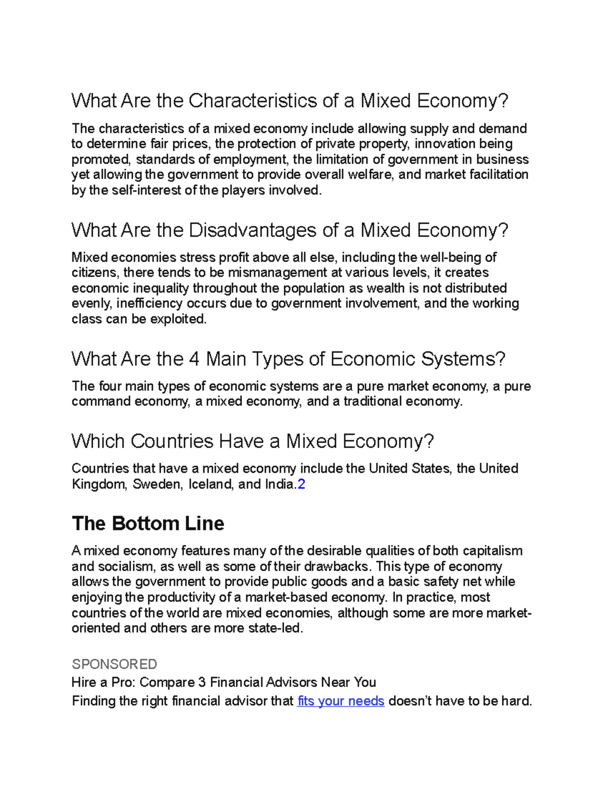 Mixed Economic 3 - Business - What Are the Characteristics of a Mixed ...