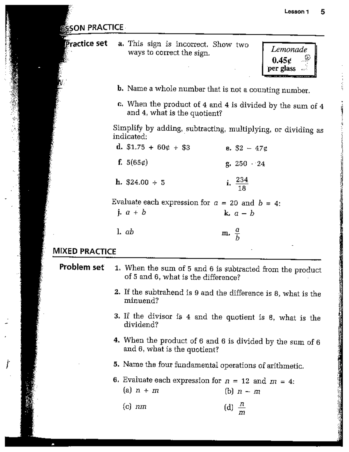Lesson 1 hw - worksheet - Studocu