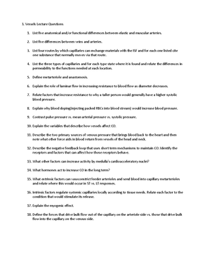2 Cardiac Output lecture questions - Cardiac Output lecture questions ...