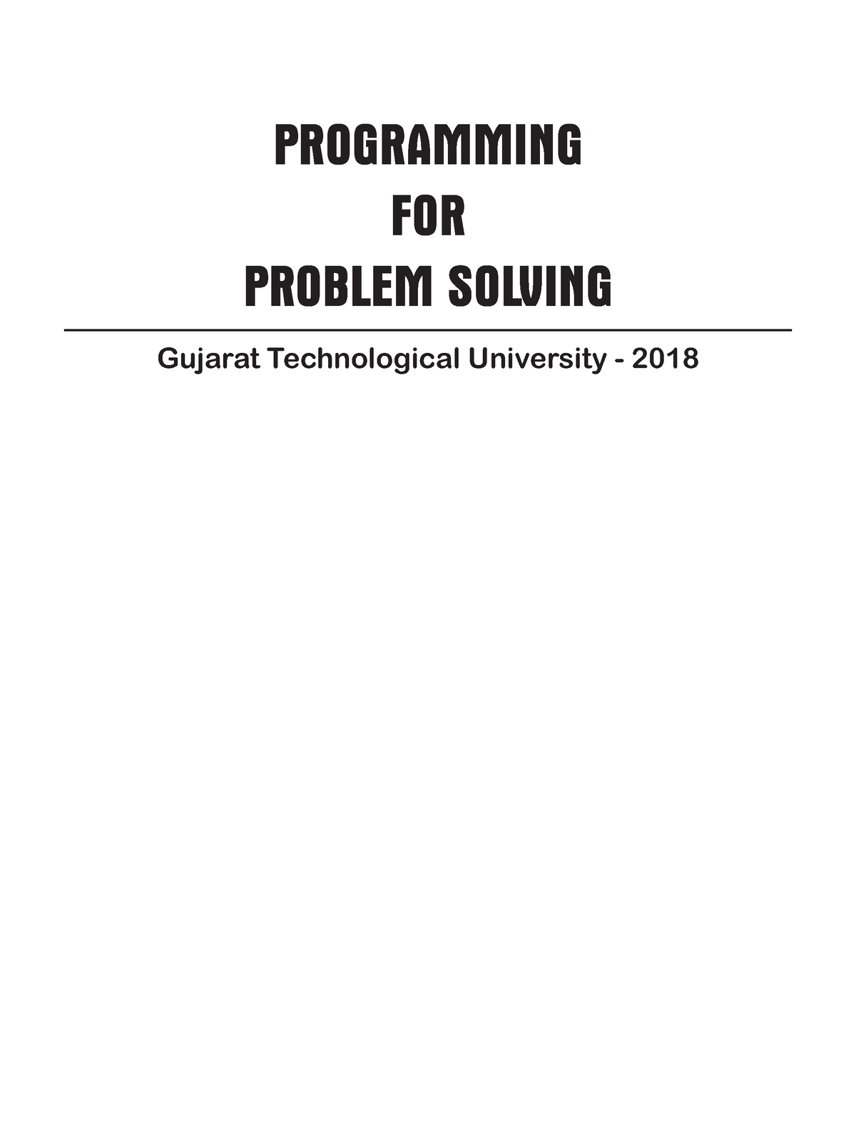 programming for problem solving gtu book pdf