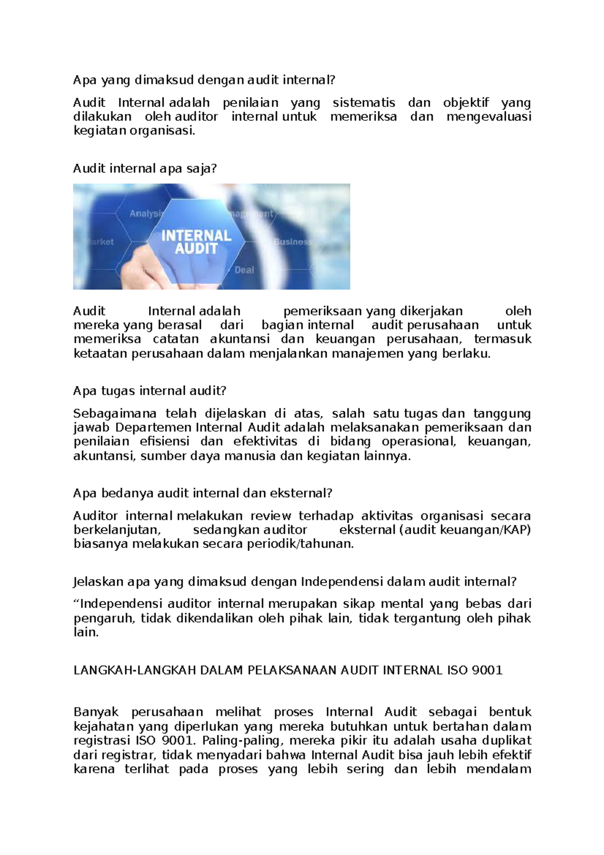 Audit Internal - Apa Yang Dimaksud Dengan Audit Internal? Audit ...