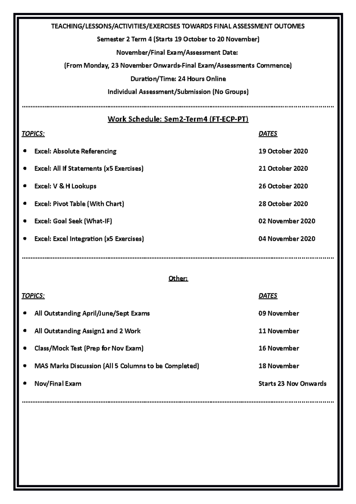 Work Schedule-Calendar Sem2 Term4 FT-PT-ECP - TEACHING/LESSONS ...