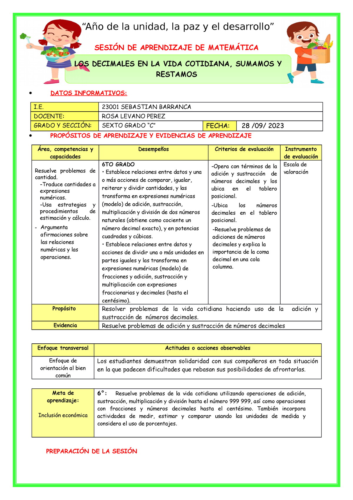 SES-JUEV- MAT- Sumamos Y Restamos - SESIÓN DE APRENDIZAJE DE MATEMÁTICA ...