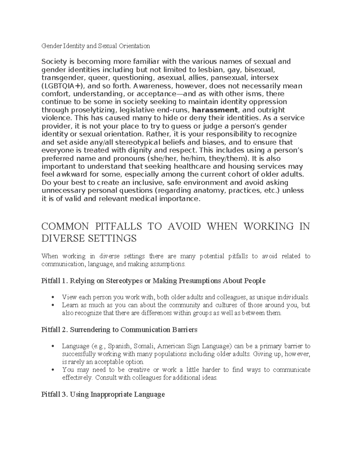 Gender Identity and Sexual Orientation - Awareness, however, does not ...