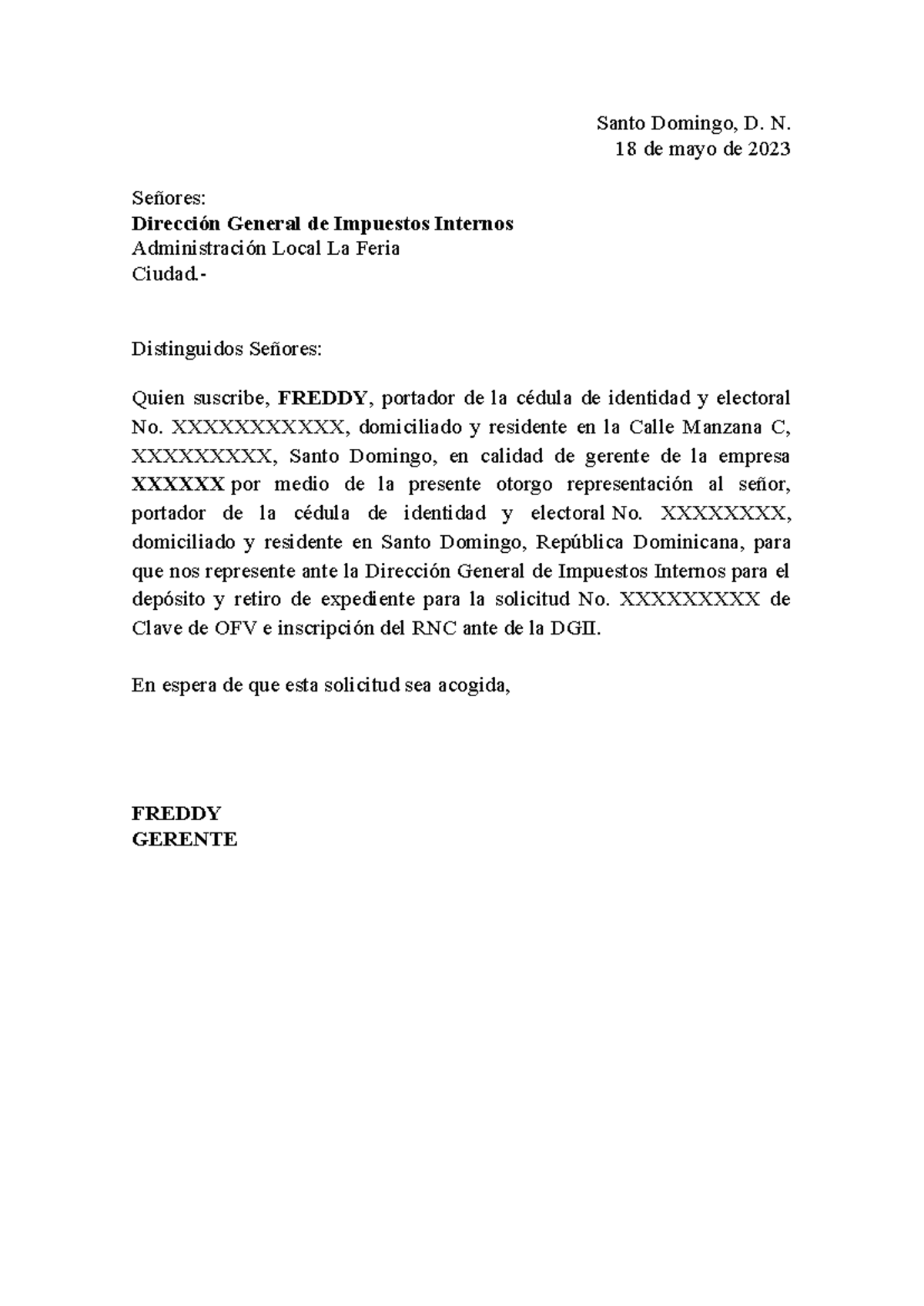 Carta de autorizacion para DGII - Certificación DEL Objeto Social ...