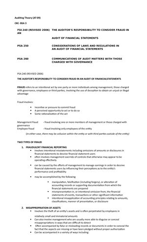 AT 04 PSQC PSA 20 PSA 210 - AUDIT NOTES - Auditing Theory (AT-4) CKC ...