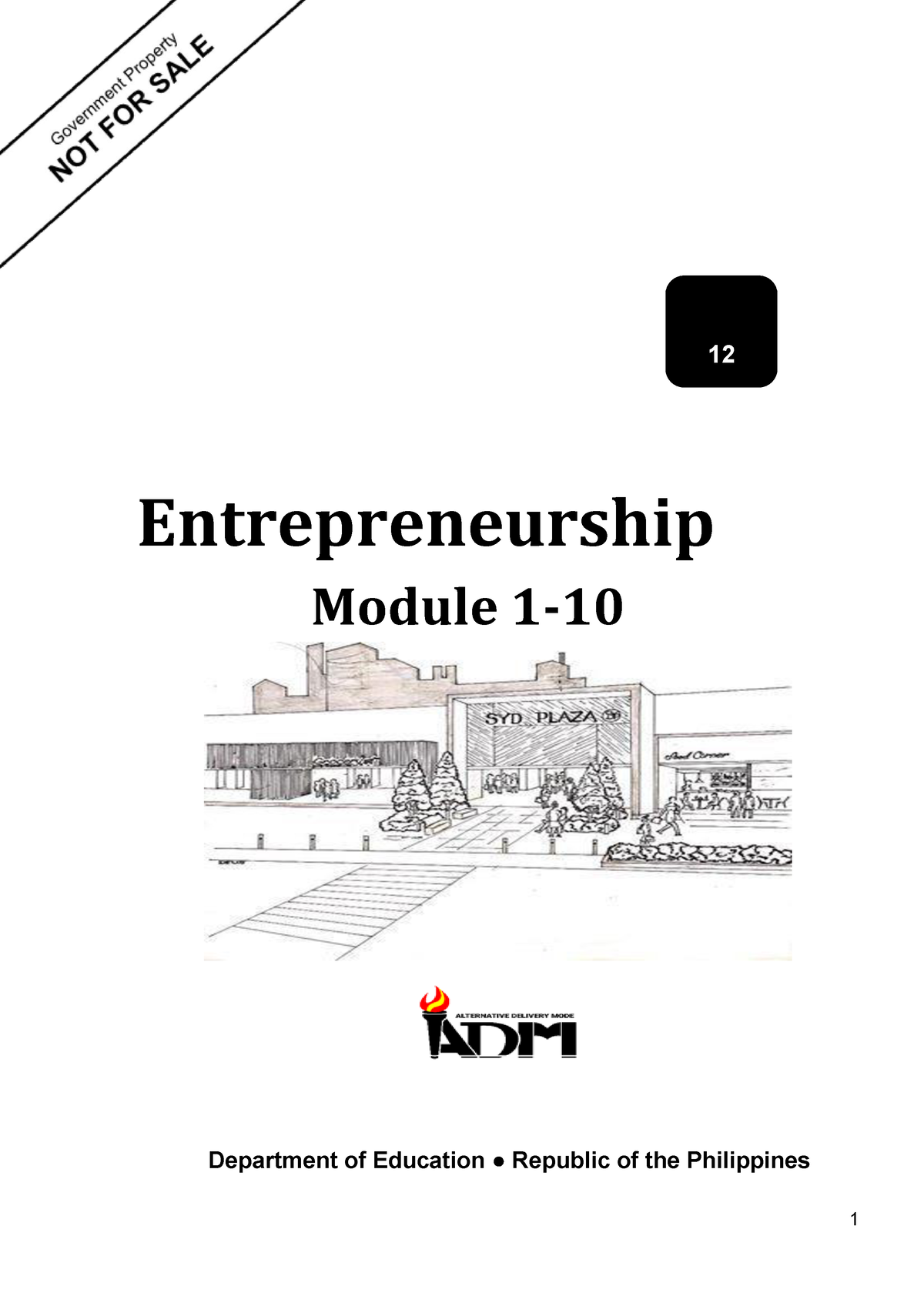 Entrepreneurship Modules 1 TO10 - Entrepreneurship Module 1- Department ...