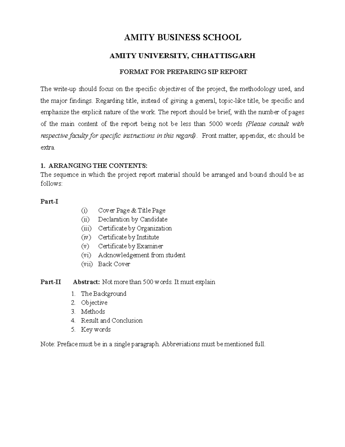 SIP Report Format-2023 - AMITY BUSINESS SCHOOL AMITY UNIVERSITY ...