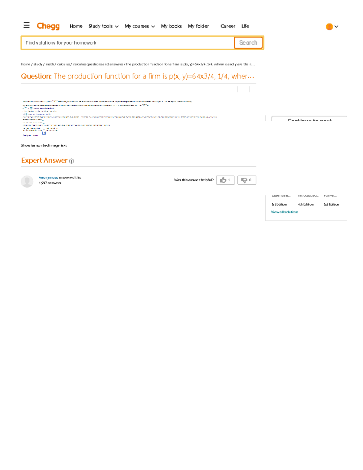 The Production Function For A Firm Is P(x, Y)=64x3... Chegg - Was this ...