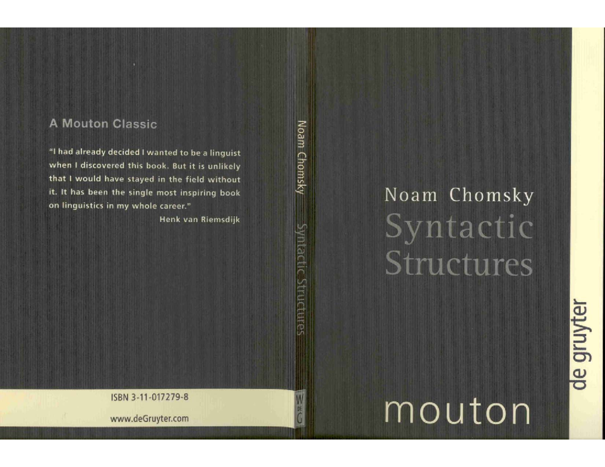 Chomsky syntactic structures - Corporate Law - Studocu