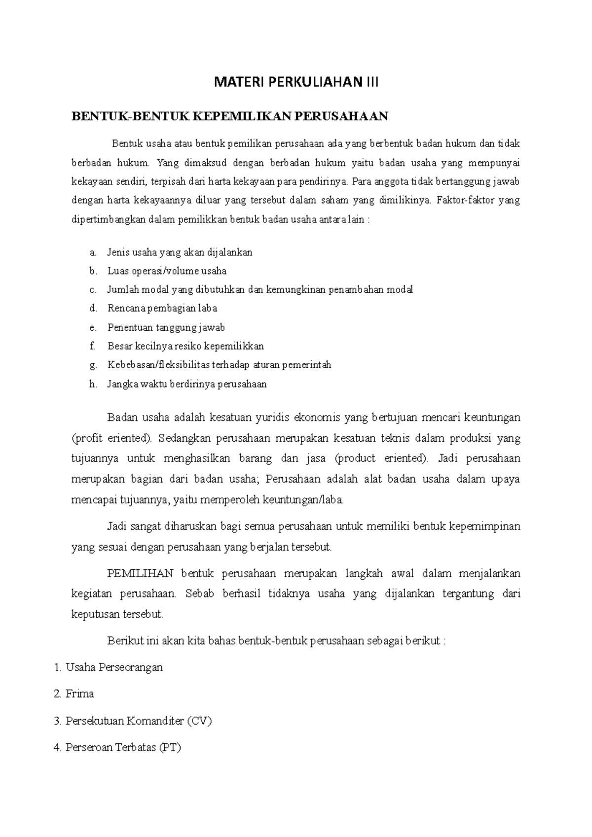 Modul PB-3 - Perusahaan Adalah Merupakan Tempat Untuk Melaksanakan ...