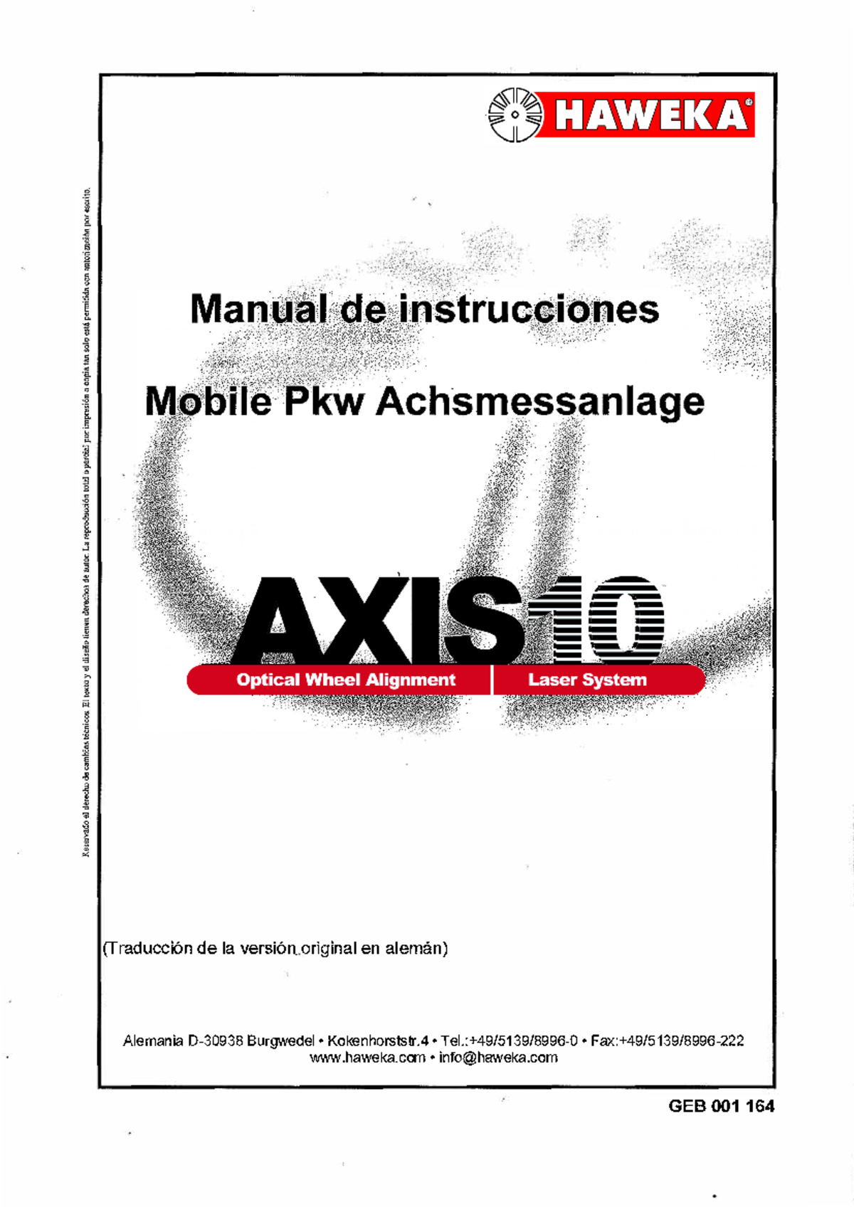 Manual Alineador Haweka AXIS 10 español a colores - (Traducción de la ...
